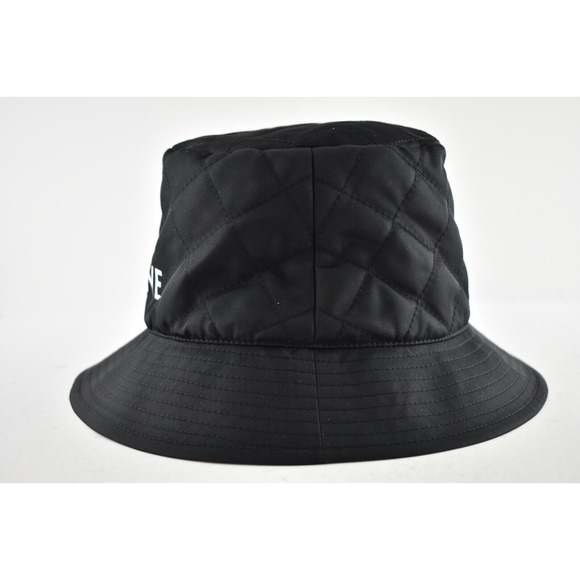 Celine Paris Black Quilted White Logo Nylon Twill Orange Sun Bucket Hat M Medium main image 6